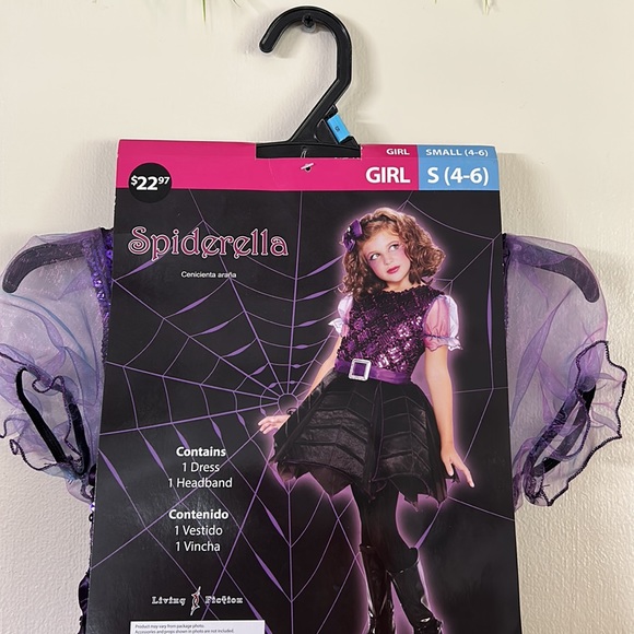NWT Adorable Spiderella Costume size Girl SM 4-6 Pull over Velcro back closure - Picture 9 of 11